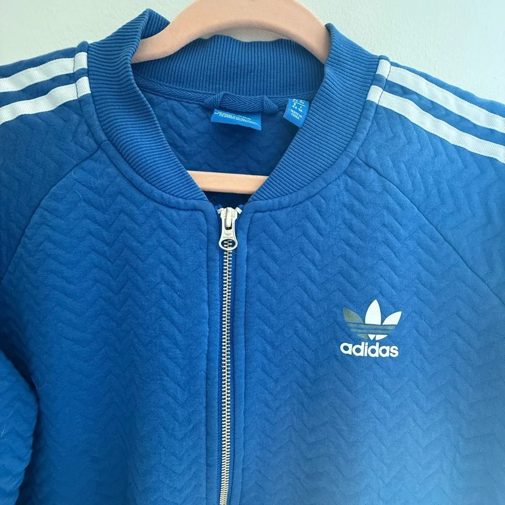 Adidas Blue Knit Jacket - Picture 4 of 6